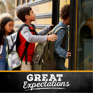 Great Expectations campaign boy on a bus
